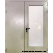 Дверь противопожарная двупольная со стеклом EIW-60 ДПМ-197
