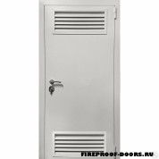 Противопожарная дверь с вентиляционной решеткой ДПМ-602